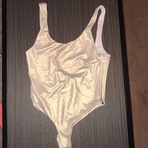 Gold low back one piece
